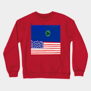 Sporty USA Design on Red Background Crewneck Sweatshirt